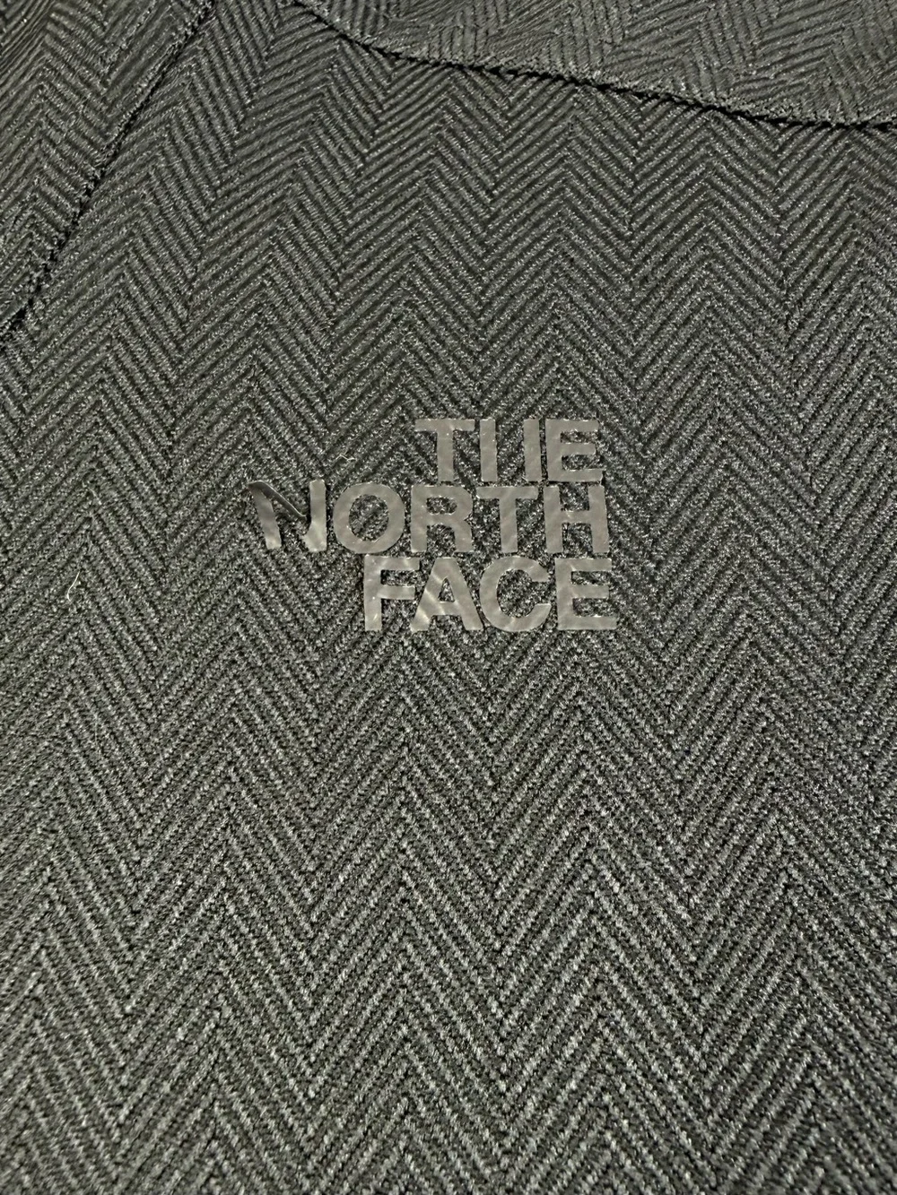 The North Face Herringbone Hooded Jacket Black Gray Fully Lined